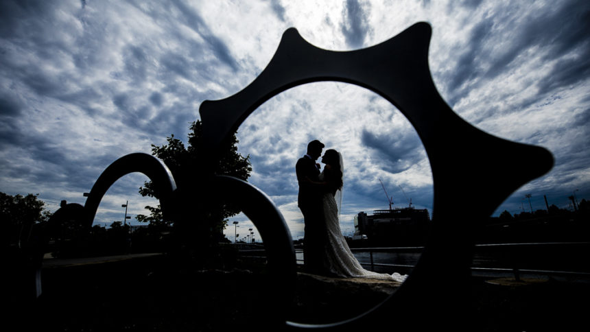 Schuylkill River Park bride groom
