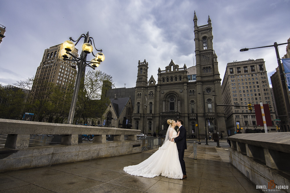 One North Broad portrait of wedding couple