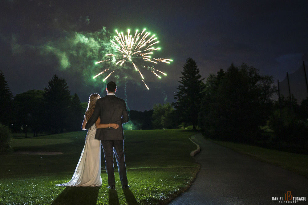 bride and groom fireworks